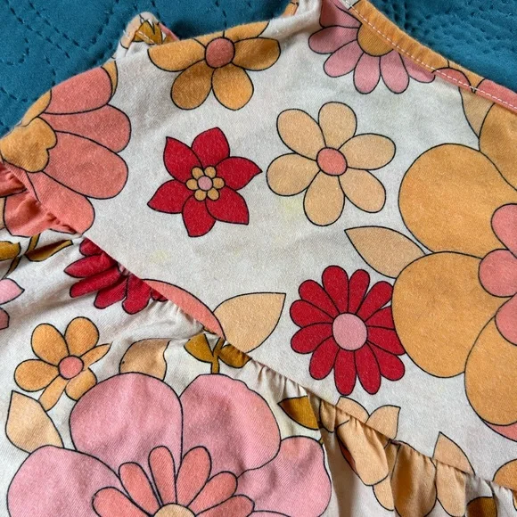 The Children's Place Peach and Orange Floral Tiered Dress - Picture 2 of 6